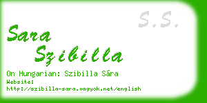 sara szibilla business card