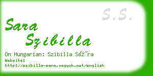 sara szibilla business card